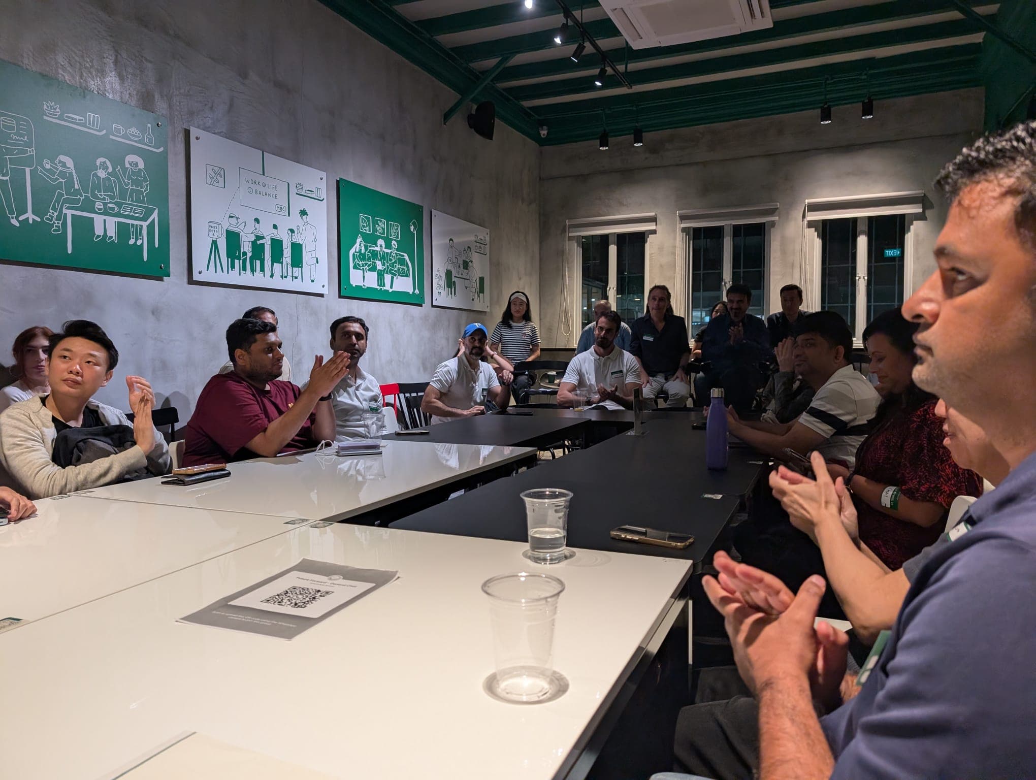 FFC participants discussing ideas around a table